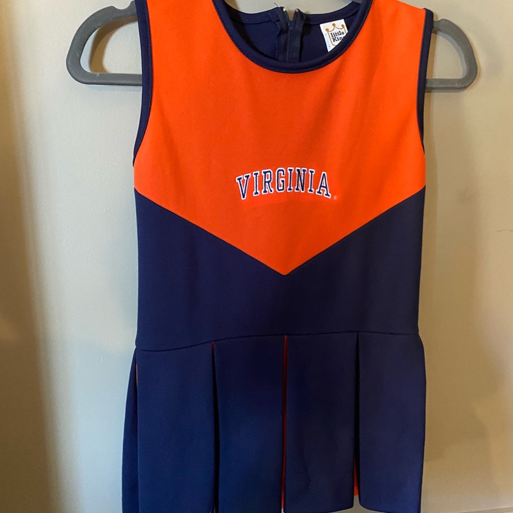 Little girls UVA cheer dress. Brand Little Kings
